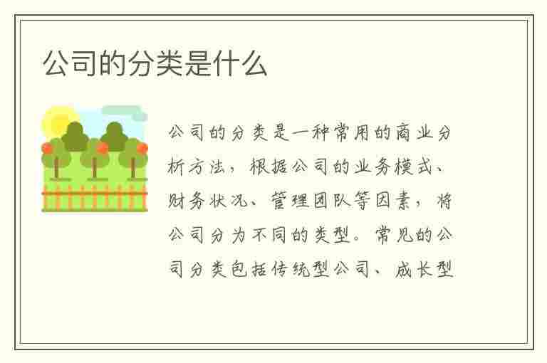 公司的分类是什么(公司的分类是什么意思)